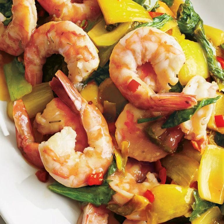 Shrimp in Oyster Sauce with Bok Choy