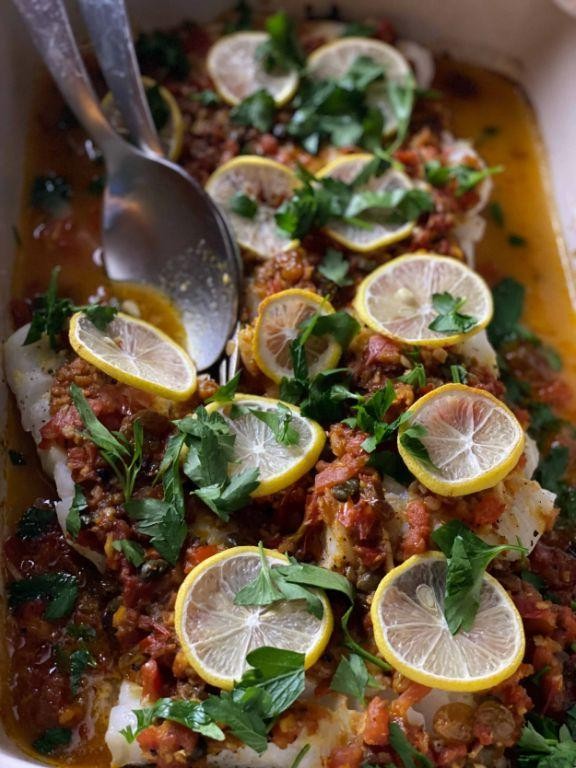 Sicilian Style Cod with Citrus and Olives