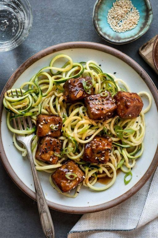 Silken Tofu Marinara with Zucchini Noodles