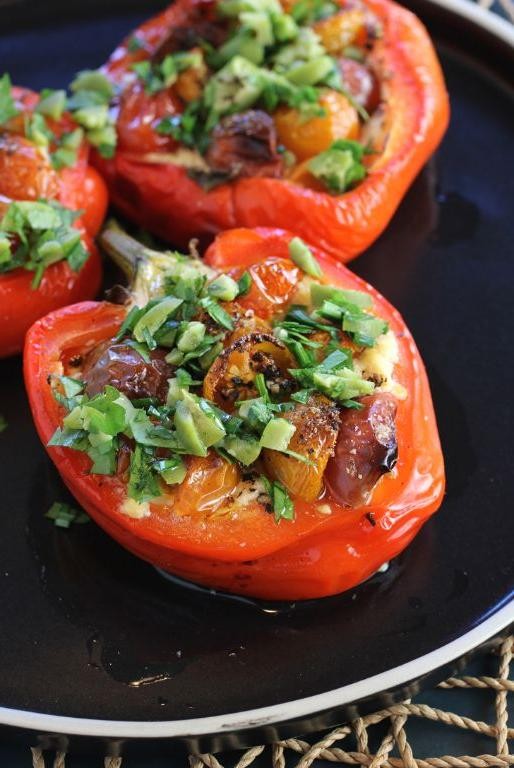Silken Tofu Stuffed Bell Peppers