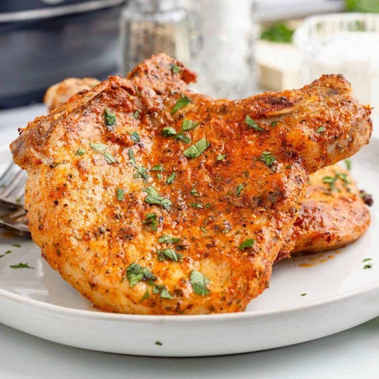 Simple Ranch Air Fryer Pork Chops