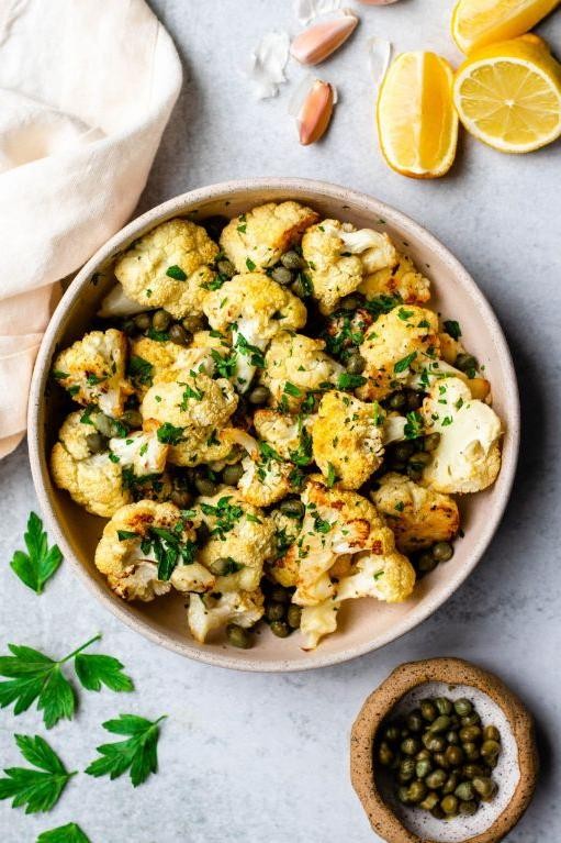 Simple Roasted Cauliflower with Lemon