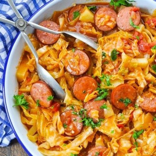 Simple Sausage and Cabbage Bake