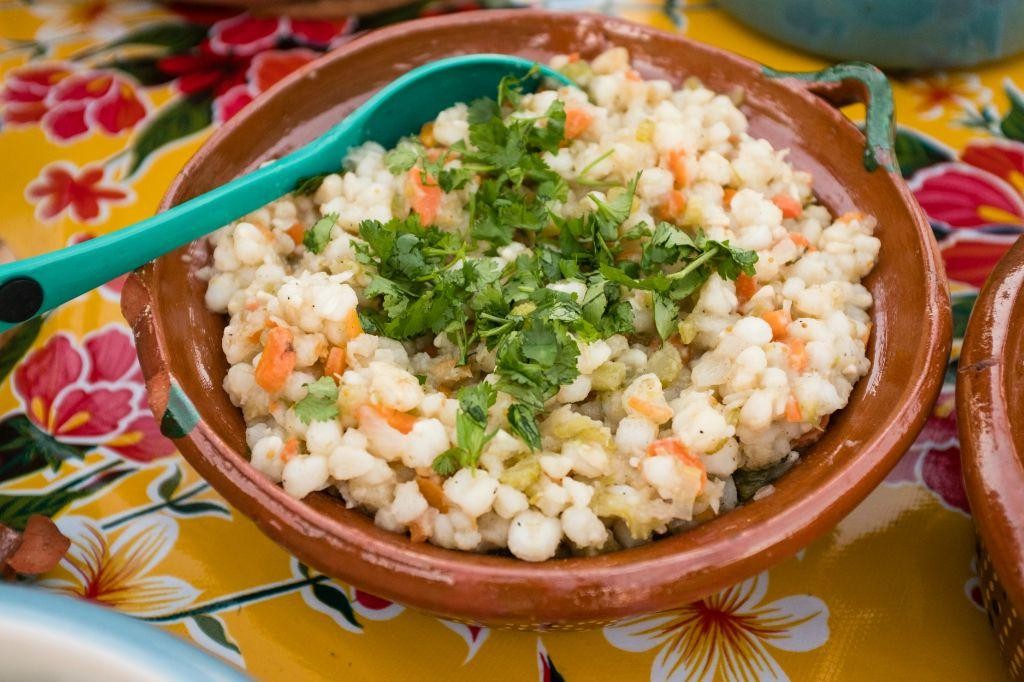 Simple Sautéed Hominy with Garlic and Herbs