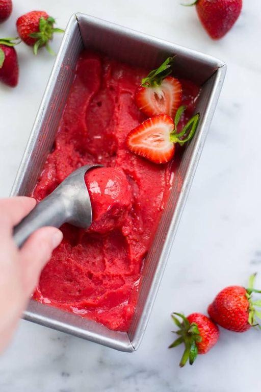 Simple Strawberry Sorbet