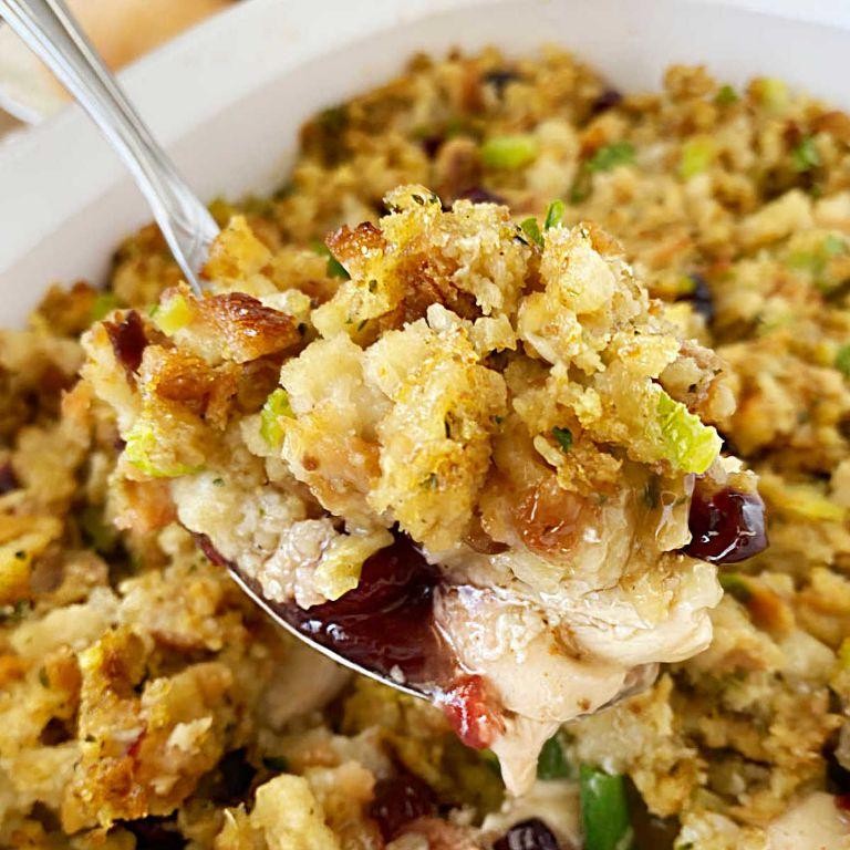 Simple Turkey and Stuffing Dump Casserole