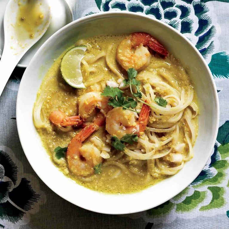 Singaporean Laksa with Coconut and Prawns