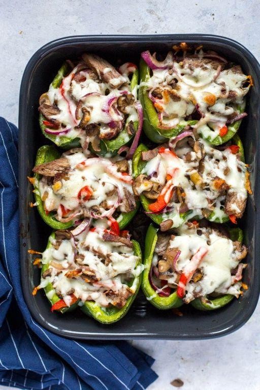 Sirloin Steak and Cheese Stuffed Bell Peppers
