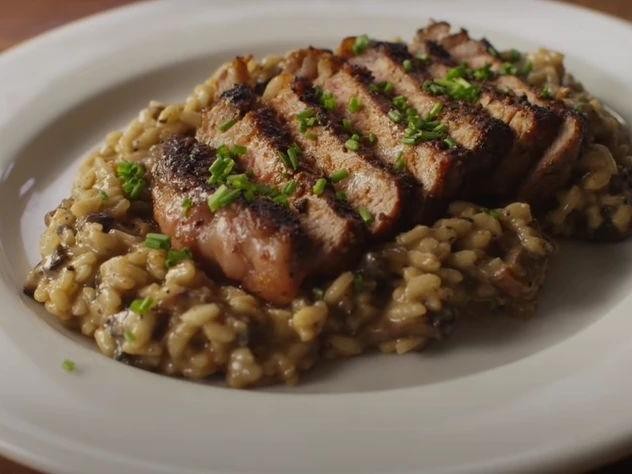 Sirloin Steak and Mushroom Risotto