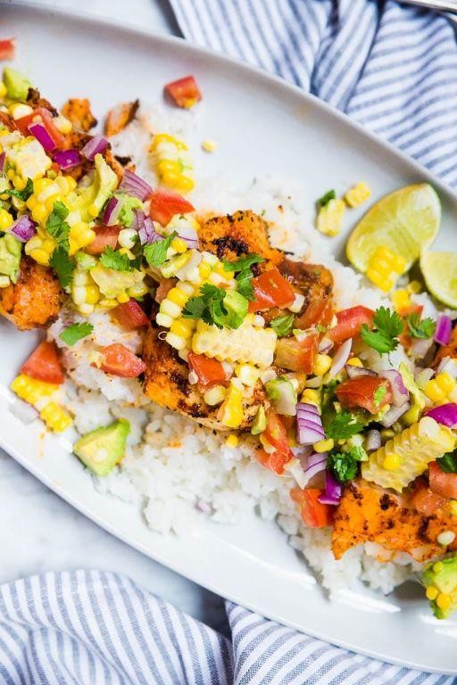 Skillet Cod with Avocado Salsa