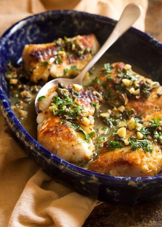 Skillet Cod with Lemon Dill Sauce