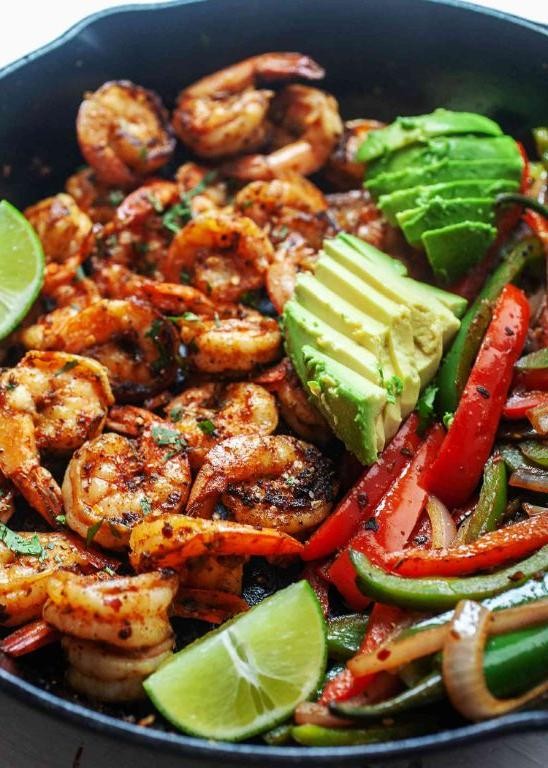 Skillet Shrimp Fajitas