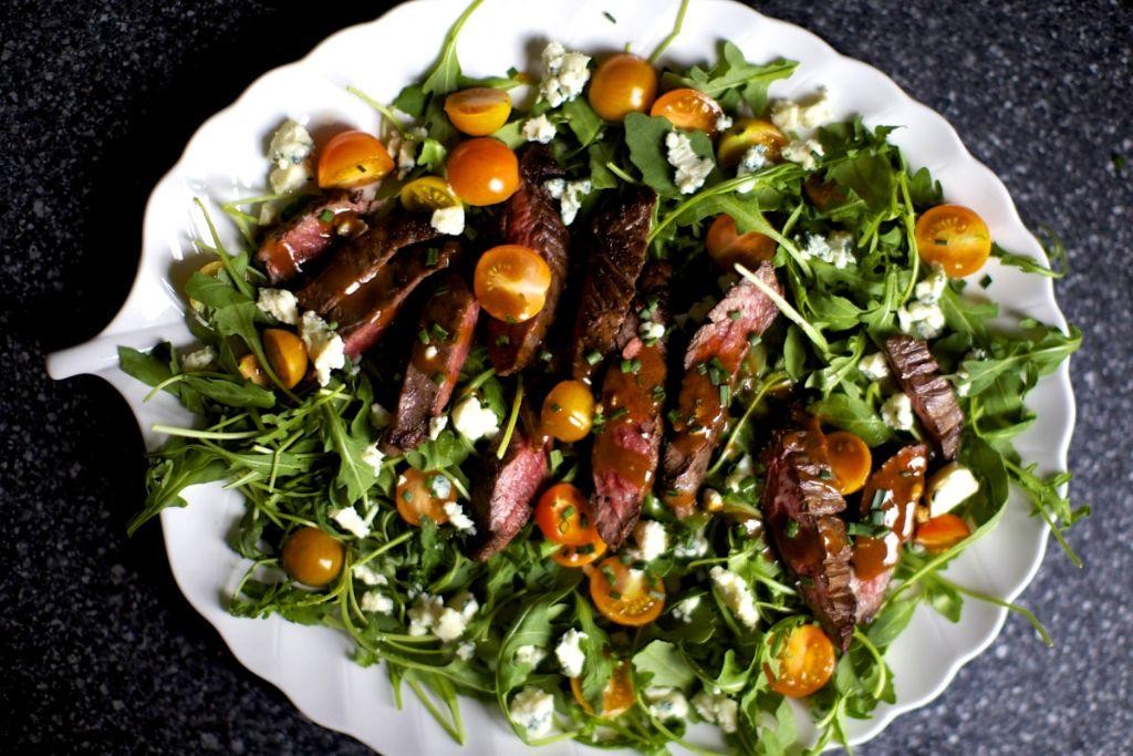 Skirt Steak Salad with Blue Cheese and Walnuts