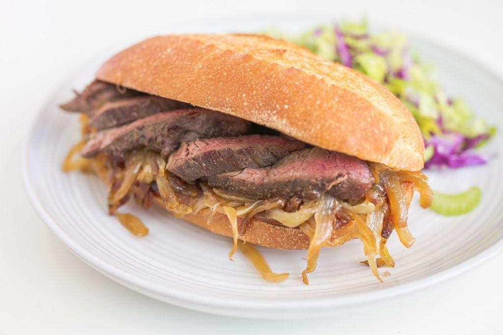 Skirt Steak Sandwich with Caramelized Onions