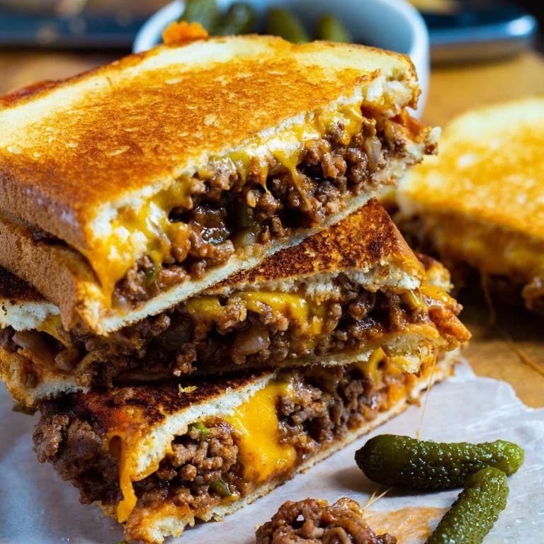 Sloppy Joe Grilled Cheese Sandwich