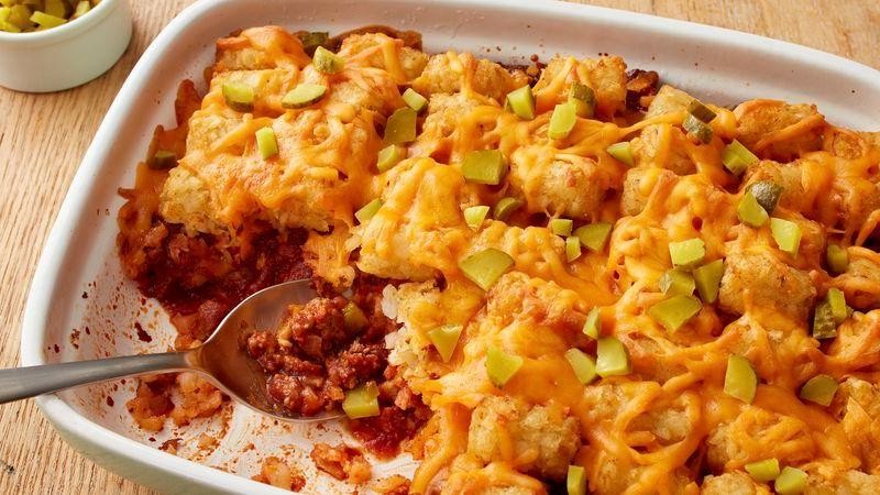 Sloppy Joe Tater Tot Hotdish