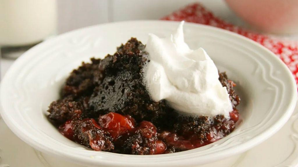Slow Cooker Black Forest Cherry Chocolate Cake