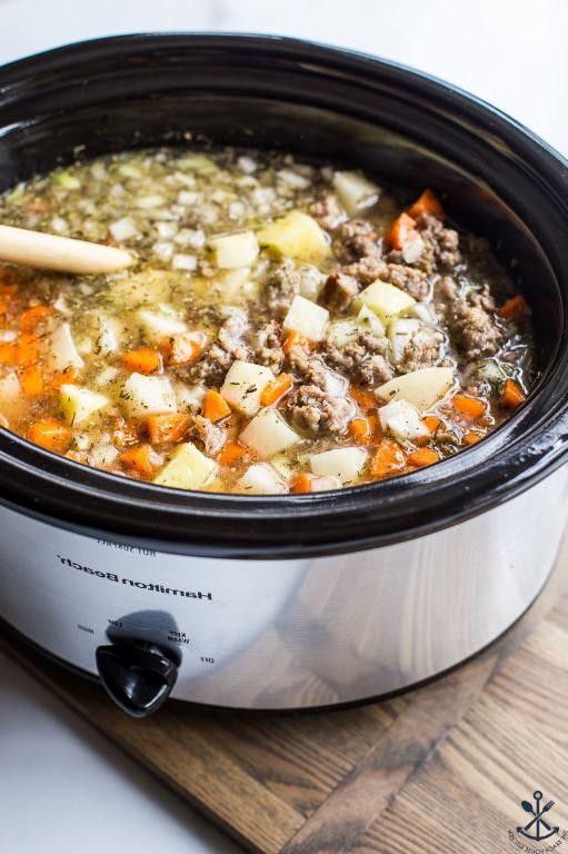 Slow Cooker Bratwurst Soup with Potatoes