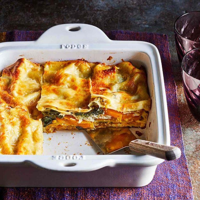 Slow Cooker Butternut Squash and Spinach Lasagna