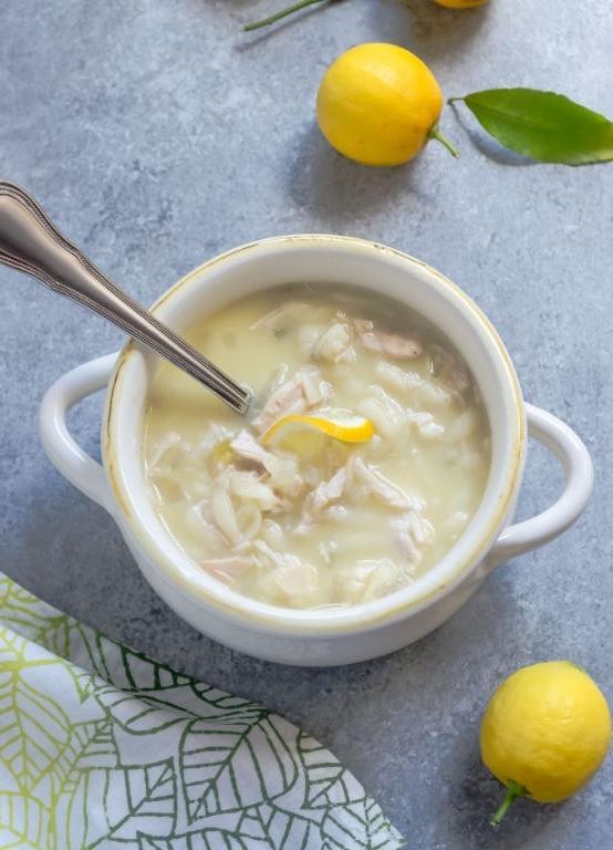 Slow Cooker Greek Lemon Chicken Soup