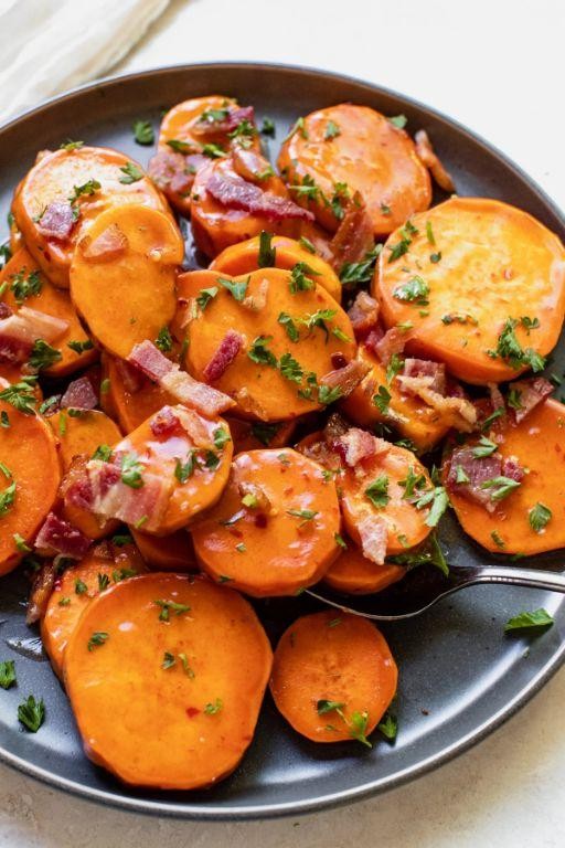 Slow Cooker Honey Glazed Sweet Potatoes