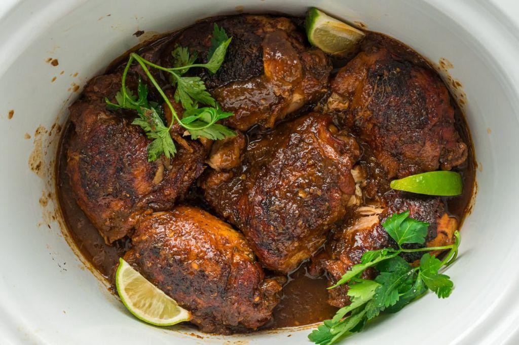 Slow Cooker Jerk Chicken Thighs