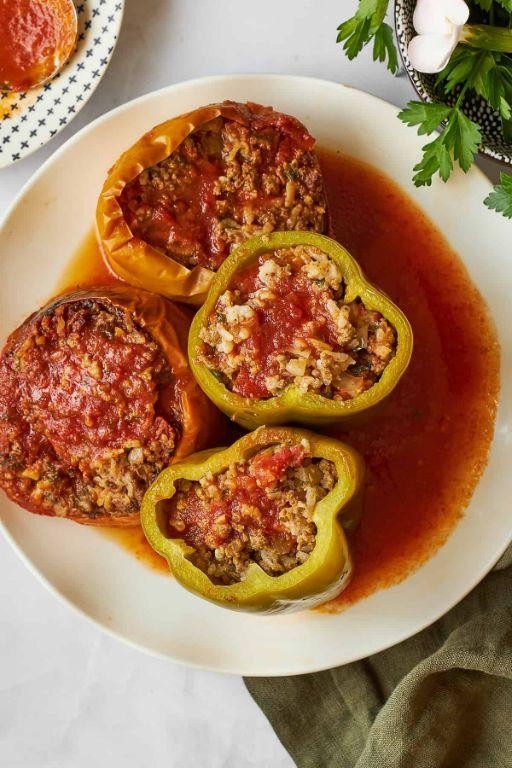 Slow Cooker Mediterranean Stuffed Peppers