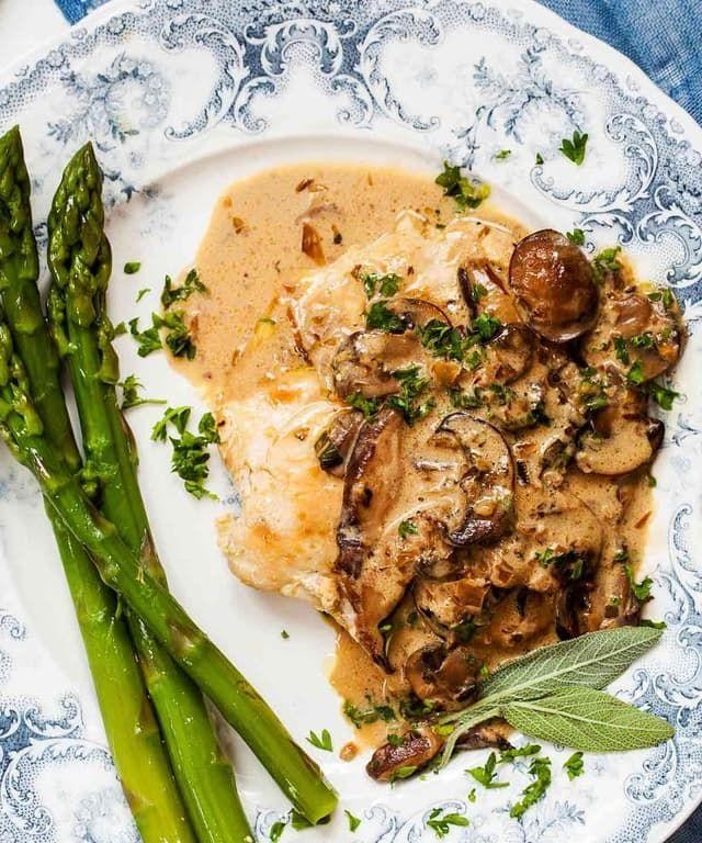 Slow Cooker Sage Chicken and Mushroom Dressing