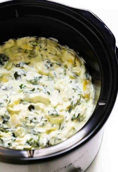Slow Cooker Spinach and Artichoke Casserole