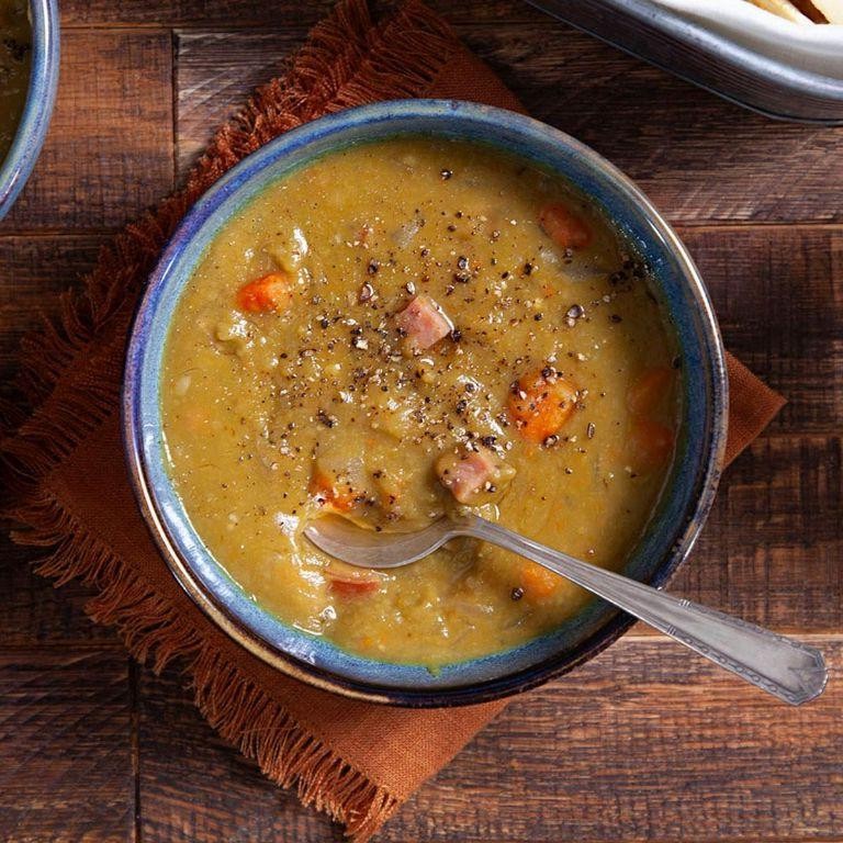 Slow Cooker Split Pea and Bean Soup