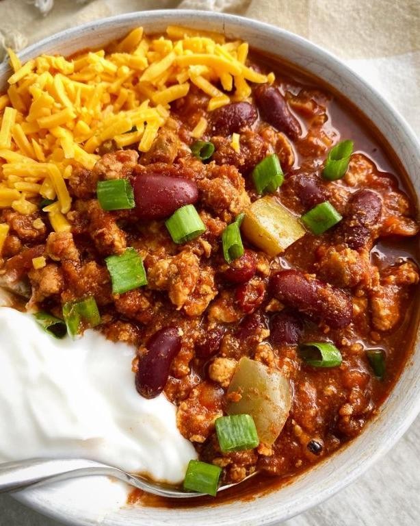 Slow Cooker Turkey Chili Casserole