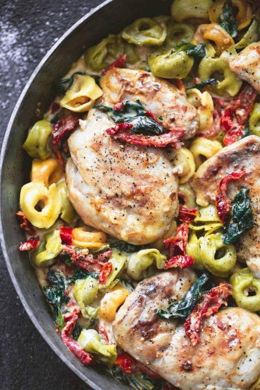 Slow Cooker Tuscan Garlic Chicken and Tortellini