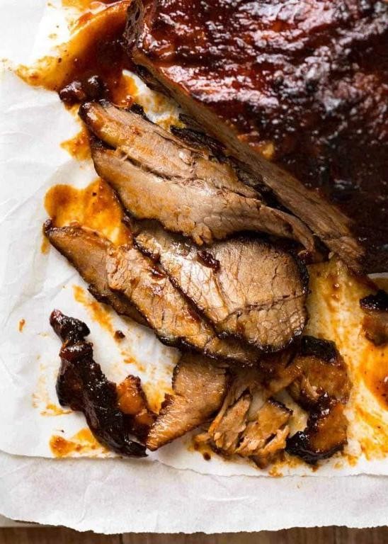 Slow-Cooked Beef Brisket with BBQ Sauce