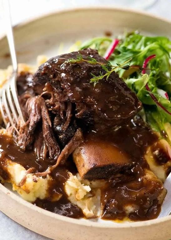Slow-Cooked Beef Short Ribs in Red Wine Sauce
