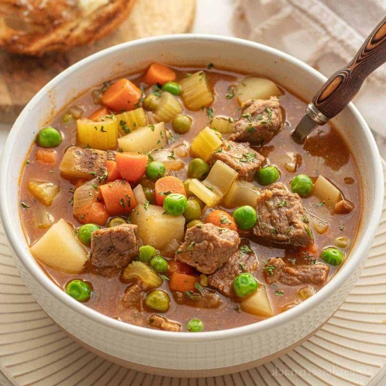Slow-Cooked Beef Stew with Assorted Vegetables