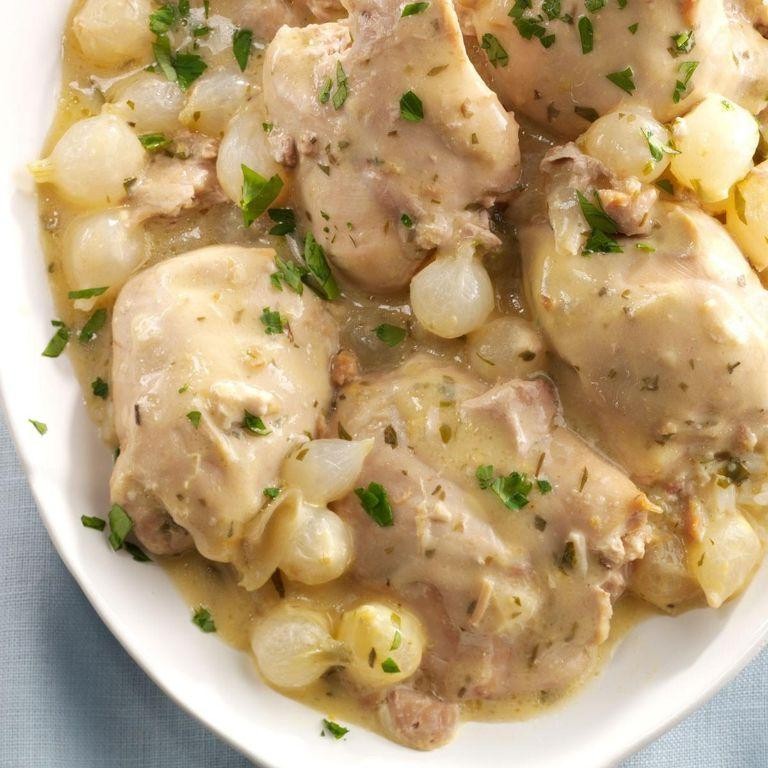 Slow-Cooked Chicken with Pearl Onions