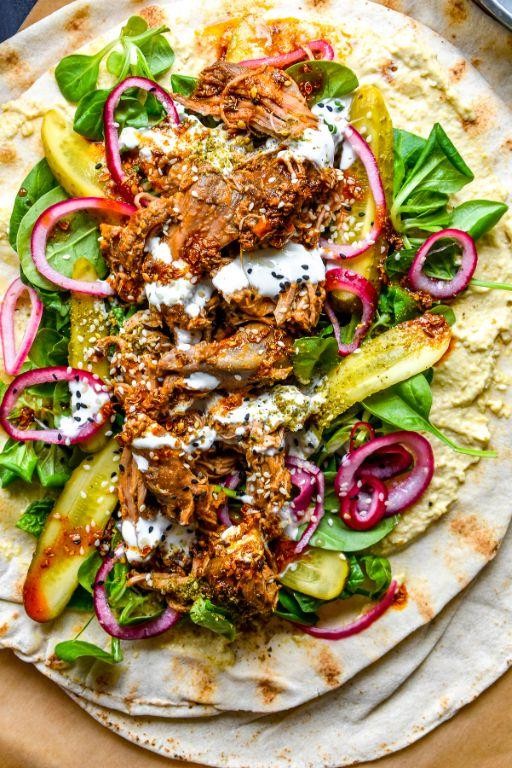 Slow-Cooked Lamb with Flatbread