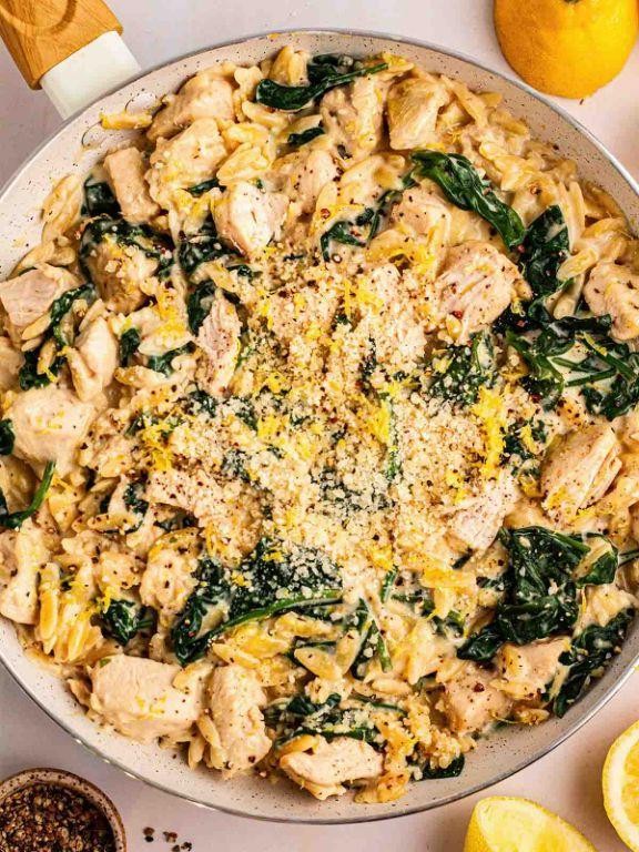 Slow-Cooked Lemon Chicken Orzo Delight