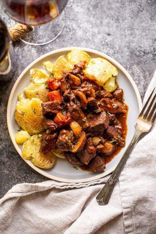 Slow-Cooked Venison Bourguignon