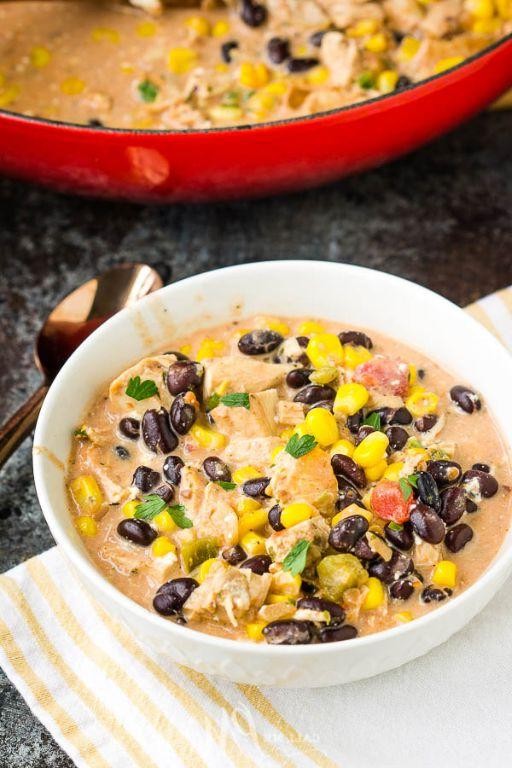 Slow-Cooked White Chicken Chili with Black Beans