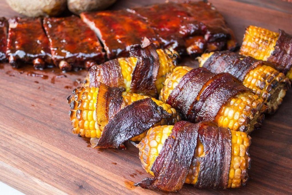 Smoked Applewood Bacon-Wrapped Corn