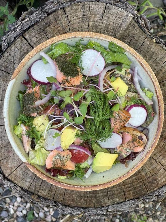 Smoked Fish and Wild Green Salad