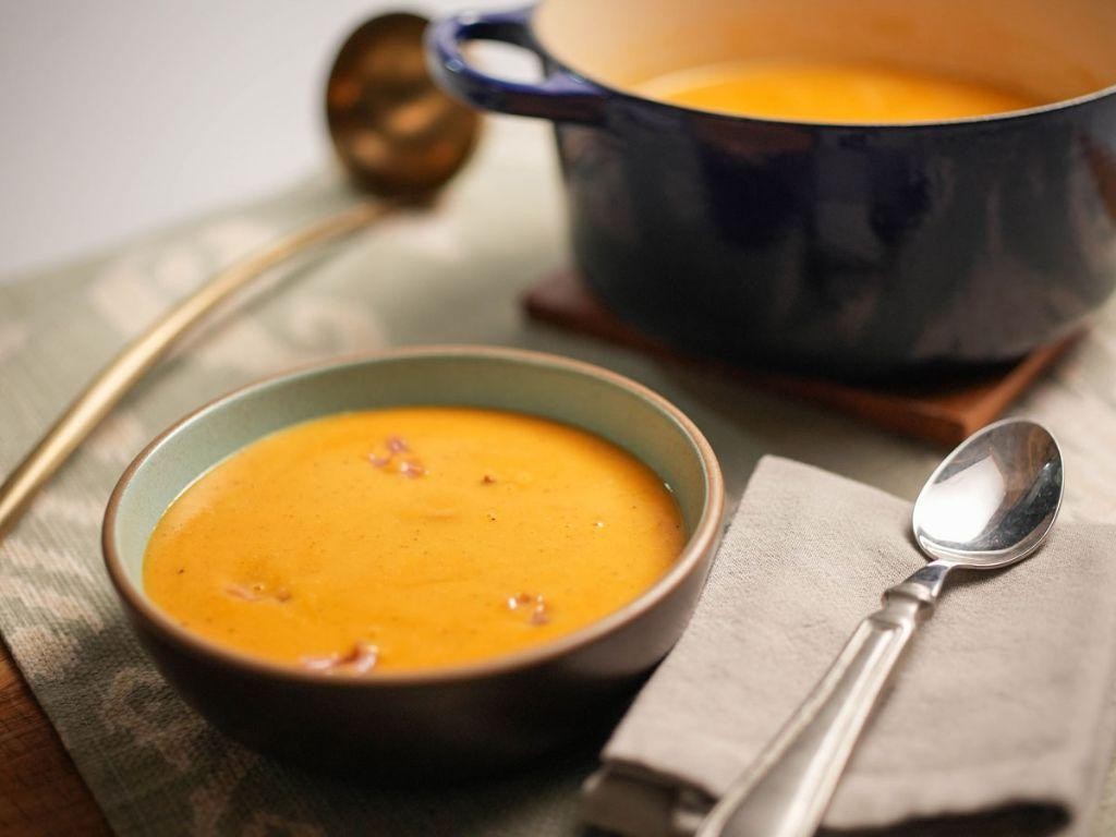 Smoked Ham Hock and Sweet Potato Bisque