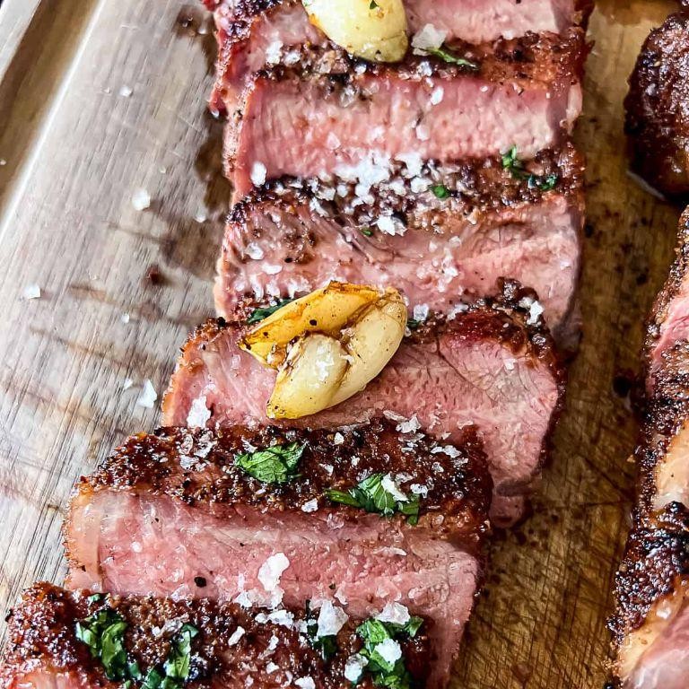 Smoked New York Strip with BBQ Rub