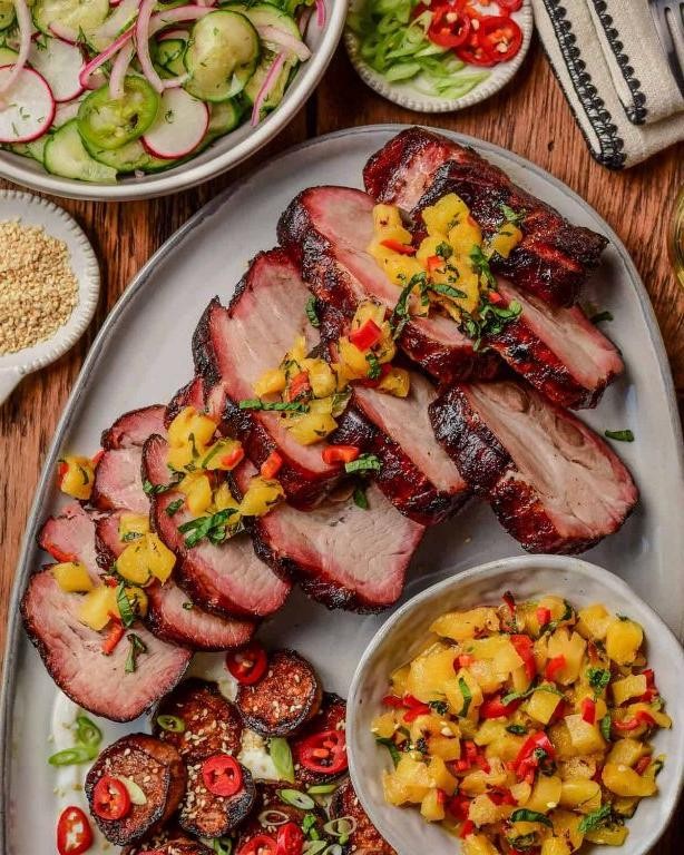 Smoked Pork Shoulder with Pineapple Chutney