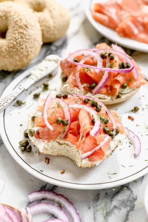 Smoked Salmon Bagel with Capers and Dill