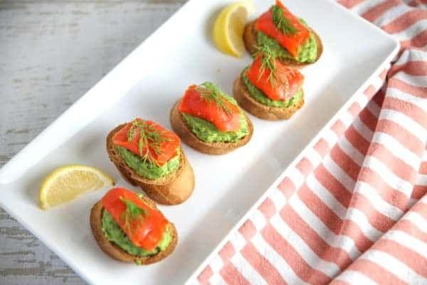 Smoked Salmon and Avocado Crostini
