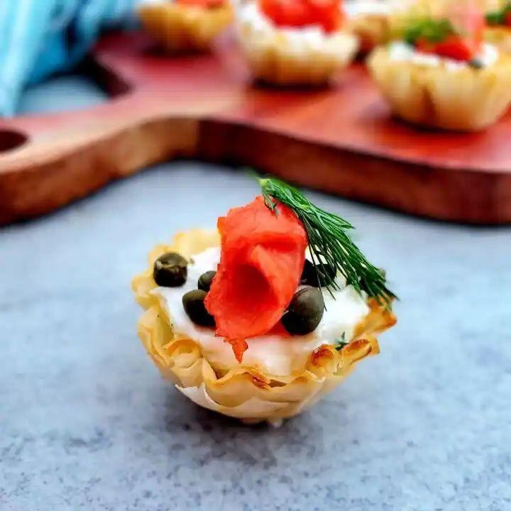 Smoked Salmon and Dill Filo Cups