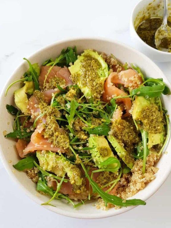 Smoked Salmon with Avocado and Quinoa Salad