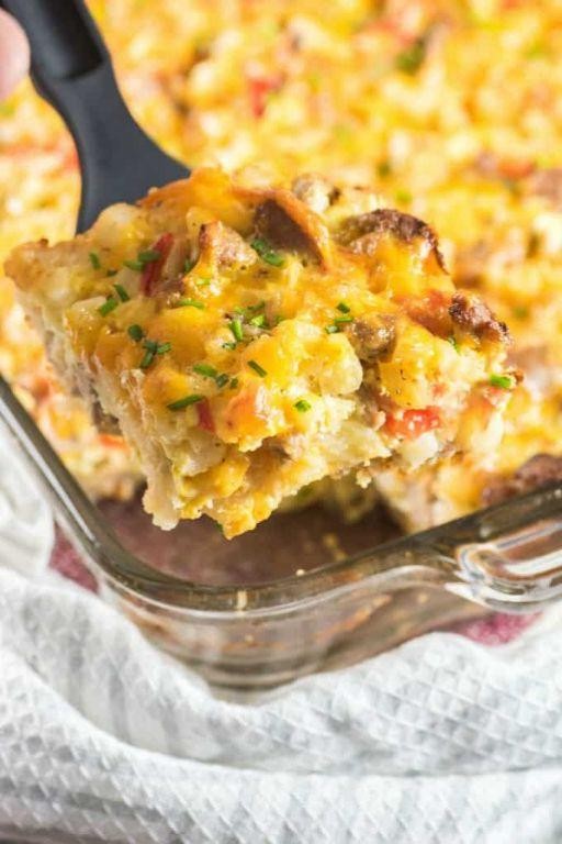 Smoked Turkey Sausage Breakfast Casserole